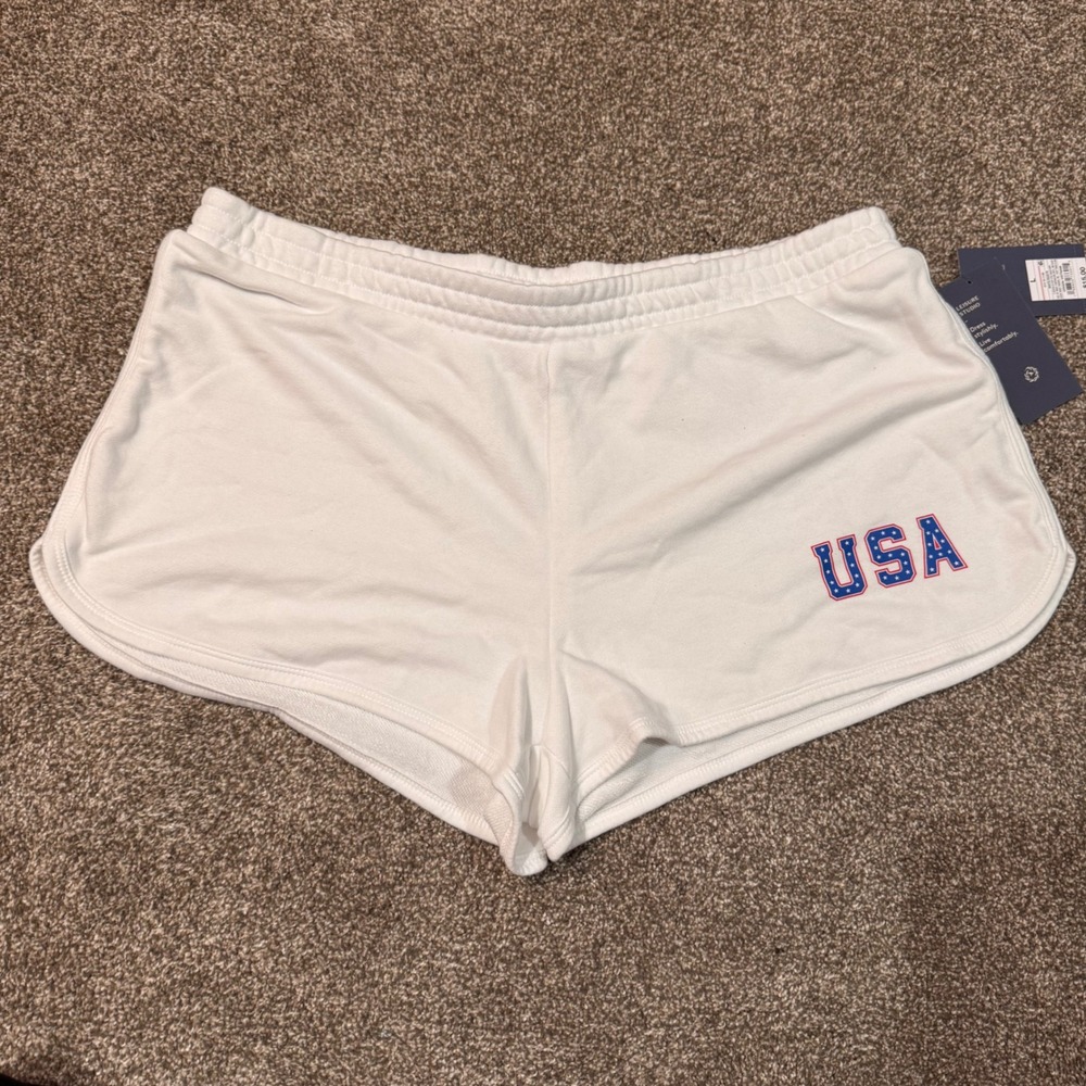 Universal Thread‎ Womens USA Knit Lounge Shorts Size L NWT Patriotic 4th July